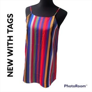 SWANKY STRIPES! NWT TOP OR SHORT MINI DRESS!!💜🎉